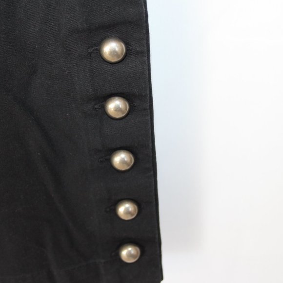 INC INTERNATIONAL CONCEPTS BLACK HIGH ANKLE PANTS SZ 12 FLAT FRONT BUTTONS COTTO - Picture 10 of 15